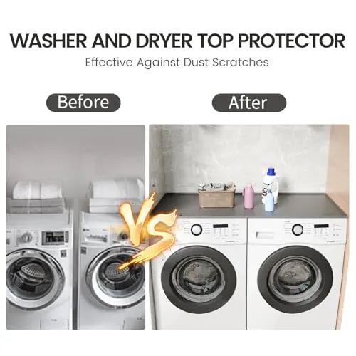 51.2" x 25.6" Washer and Dryer Covers for the Top, 1PC Non Slip Silicone Mat for Washing Machine and Dryer Top Protector, Dust-Proof Washer & Dryer Cover Pad for Laundry Room Kitchen Home