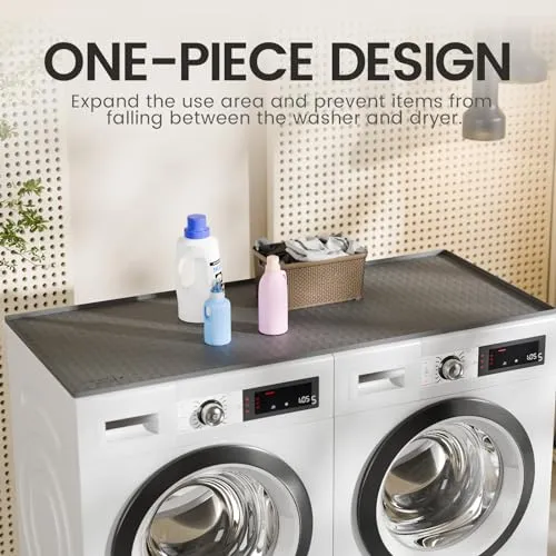 51.2" x 25.6" Washer and Dryer Covers for the Top, 1PC Non Slip Silicone Mat for Washing Machine and Dryer Top Protector, Dust-Proof Washer & Dryer Cover Pad for Laundry Room Kitchen Home