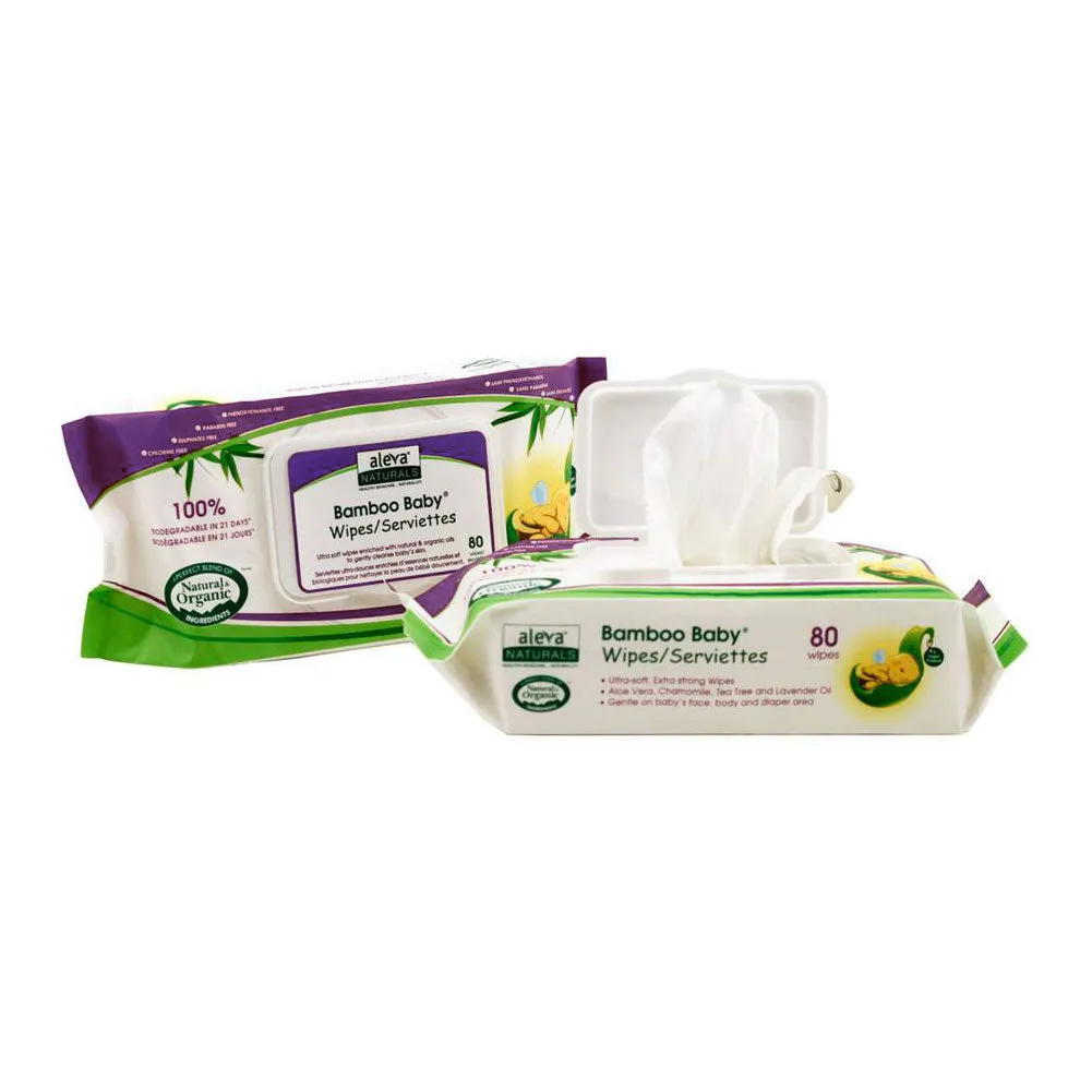 Aleva Naturals Bamboo Baby Wipes - 80ct