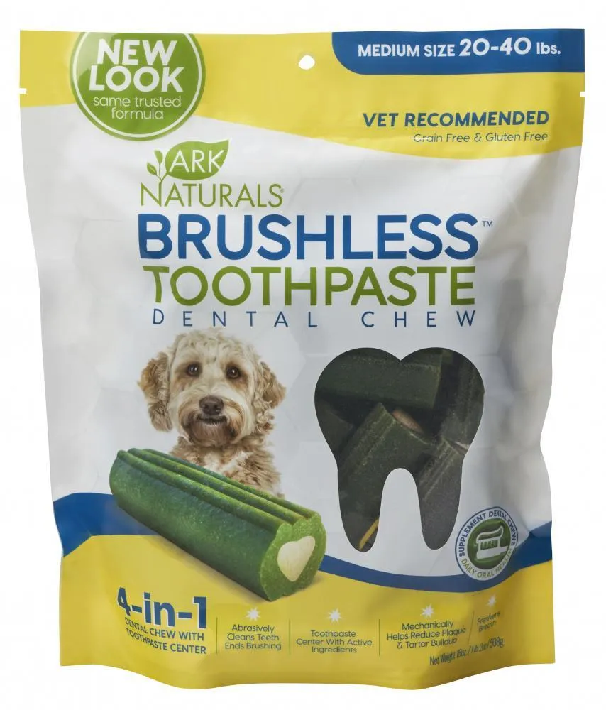 Ark Naturals BREATH-LESS Brushless-Toothpaste Medium Dog Treats