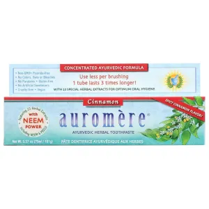 Auromère Ayurvedic Herbal Toothpaste, spicy cinnamon flavor