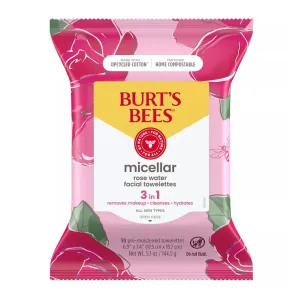 Burt's Bees Micellar Makeup Removing Towelettes - Rose - 30 Wipes