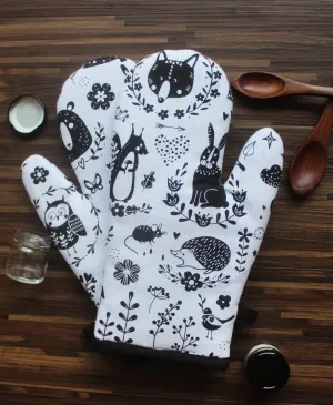 Cotton Wild Animals Oven Gloves Pack Of 2