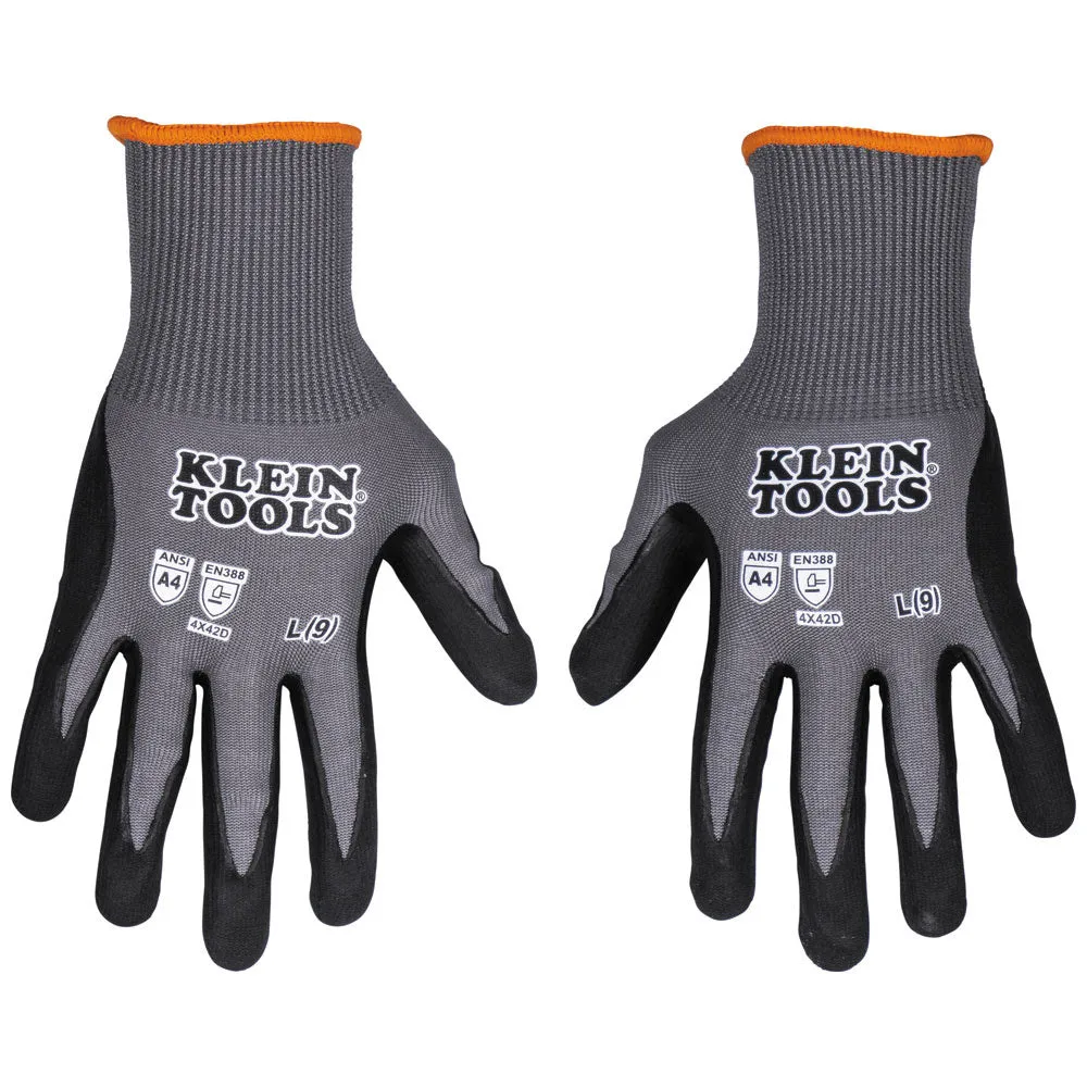 Klein 60587 Knit Dipped Gloves, Cut Level A4, Touchscreen, Small, 2-Pair