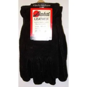 Lambert Black Ranch Suede Gloves Sherpa Lined Medium