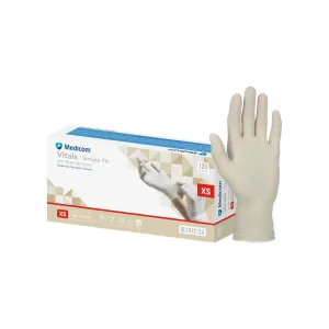 Medicom Vitals Easy Fit Latex Gloves - Powder Free - Extra Small