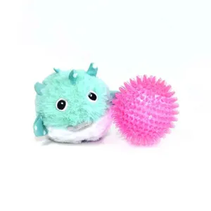 Patchwork Prickles Pufferfish Interactive Dog Toy