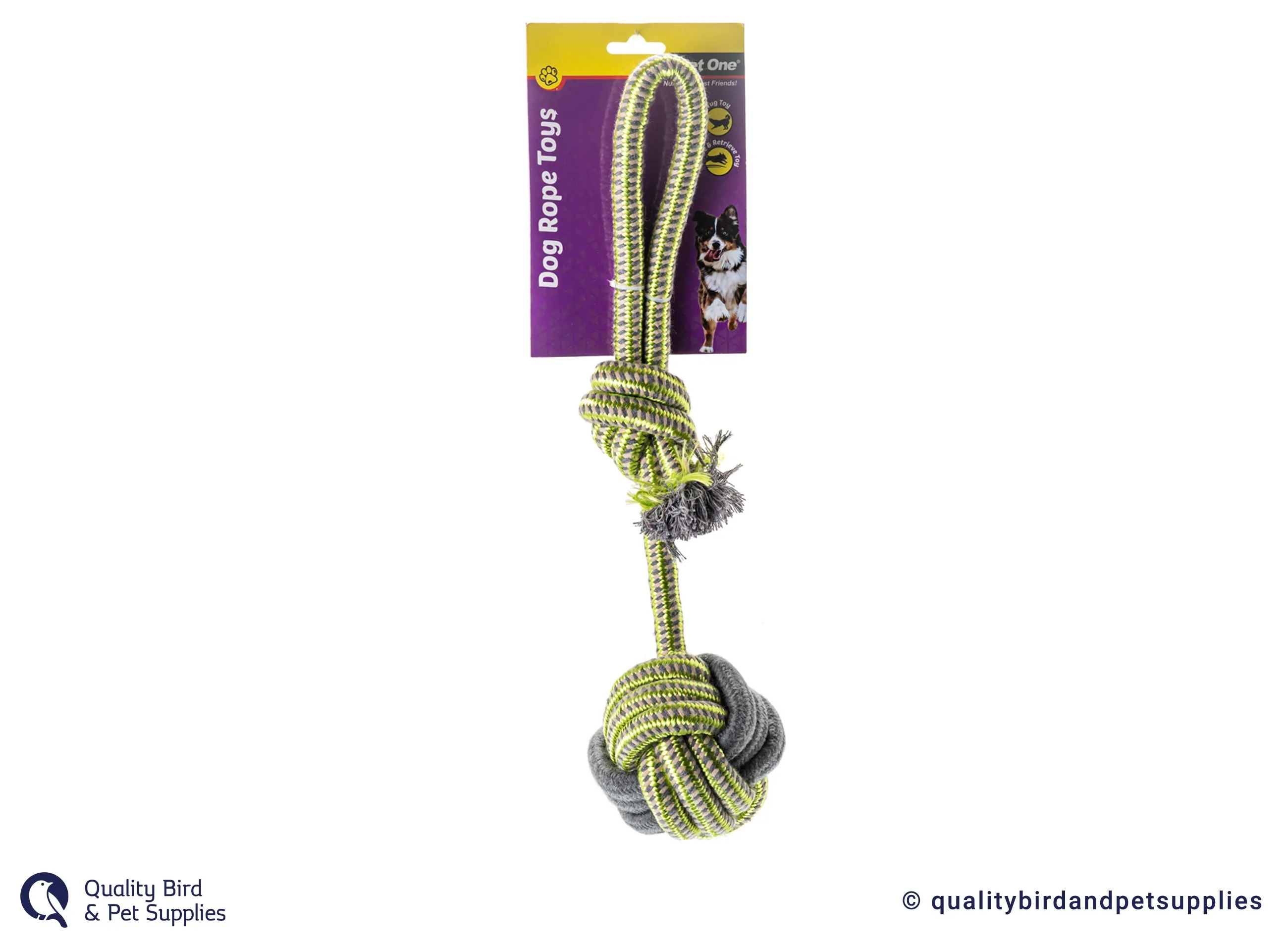 Pet One Dog Toy Tug Rope Ball