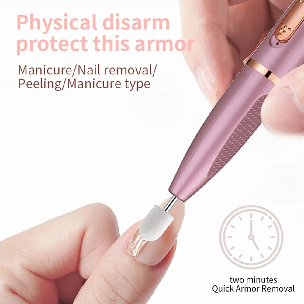 Professional Nail Drill Machine Milling Cutter Set Electric Manicure For Acrylic Gel Polish Rechargeable Nail Polish Remover