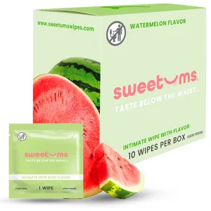 Sweetums Intimate Wipes Watermelon Flavor 10-Pack