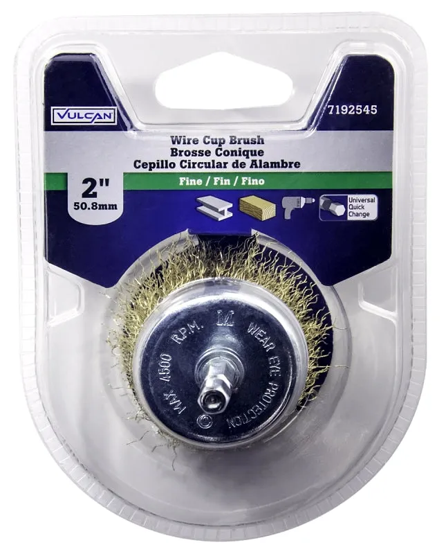 Vulcan 321151OR Wire Cup Brush, 2 in Dia, 1/4 in Arbor/Shank :CD: QUANTITY: 1