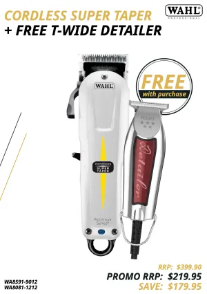 Wahl Cordless Super Taper with free T-wide Corded Detailer - October Promo!